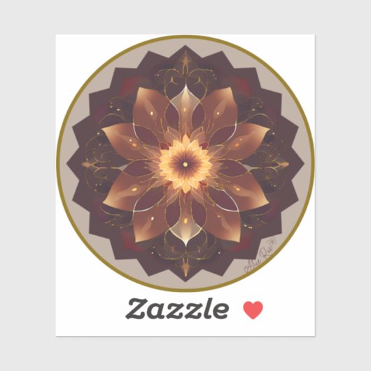 aardtoon geometrische bloem sticker (Vel)