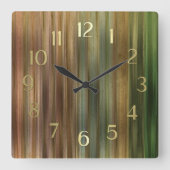 aardtoonstrepen vierkante klok (Voorkant)