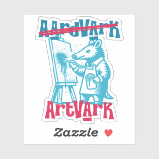 Aardvark Artvark Funny ANIMAL NAMES Sticker