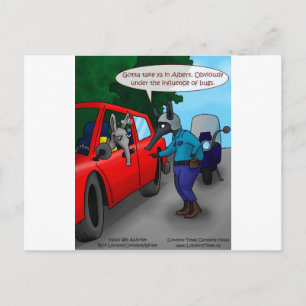 Aardvark Autorijden Terwijl Gebugged Grappige T-sh Briefkaart