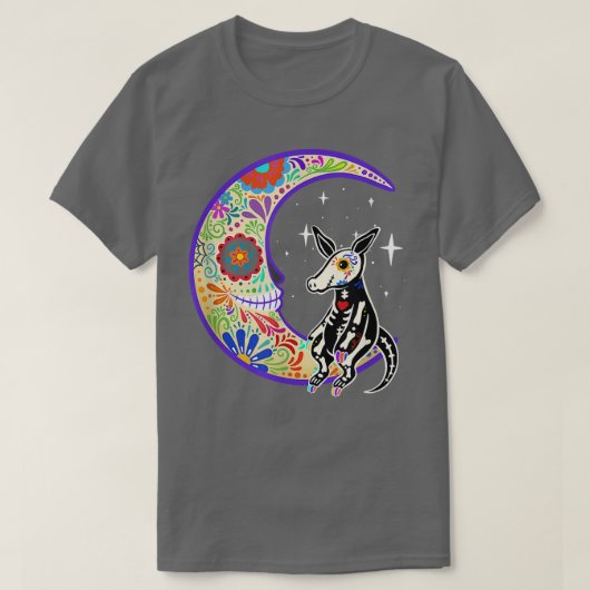 Aardvark Dia de Los Muertos Skeleton T-shirt (Design voorkant)