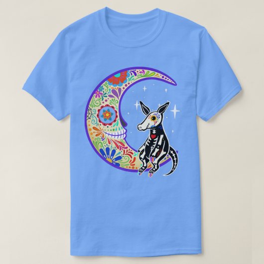 Aardvark Dia de Los Muertos Skeleton T-shirt (Design voorkant)