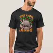Aardvark dier gewoon een meisje dat houdt van Aard T-shirt (Voorkant)