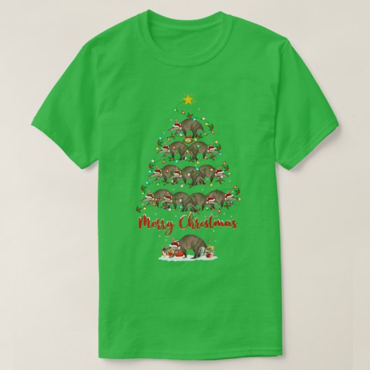 Aardvark-Dierenvriend in overeenstemming met Santa T-shirt (Design voorkant)