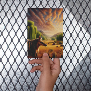 Aardvark in zonovergoten veld briefkaart