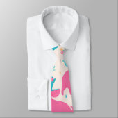 Aardvark Pastel Kleurrijk Gepersonaliseerd Patroon Stropdas (Gebonden)