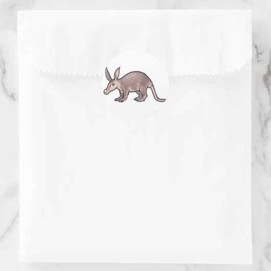 Aardvark Ronde Sticker (Tas)