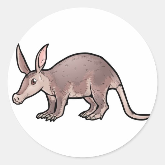 Aardvark Ronde Sticker (Voorkant)