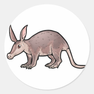 Aardvark Ronde Sticker
