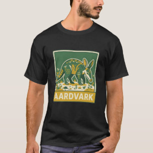 Aardvark Schattig Dier Retro Wilde Natuur Natuur L T-shirt
