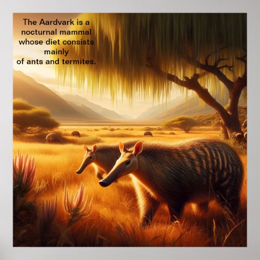 Aardvark Serene Wildlife Harmony Poster (Voorkant)