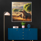 Aardvark Tranquil Harmony: Wildlife Duo in Meadow Poster