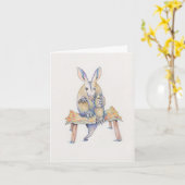 Aardvark zit op de kruk te genieten van een drink kaart (Gele Bloem)