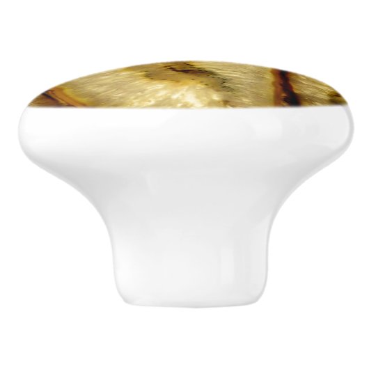 Aardverbrande sienna goud Groene kwarts Agaat Keramische Knop (Zijkant)