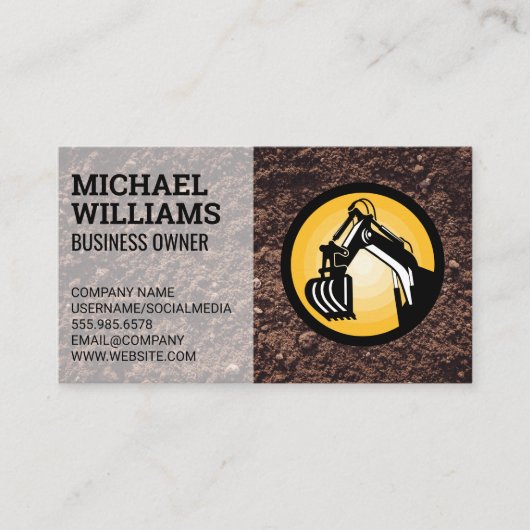 Aardverschuiver | Bouwvoertuig Visitekaartje (Voorkant)