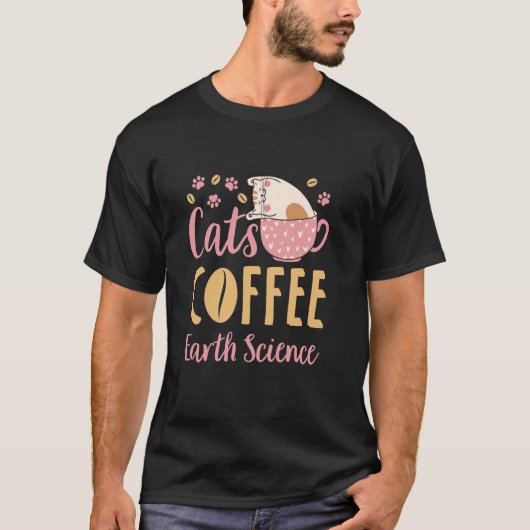 Aardwetenschappen Kat Koffie T-shirt (Voorkant)