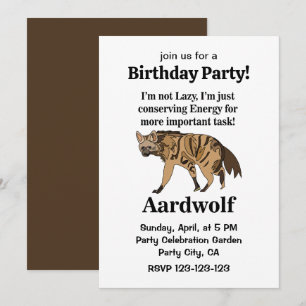 Aardwolf Hyena Spirit Animal Birthday Kaart