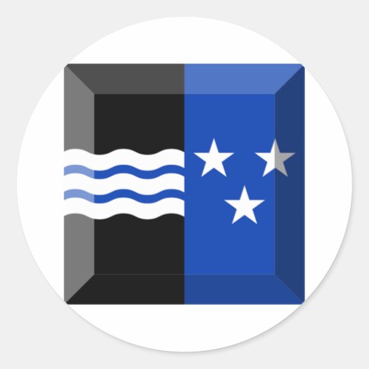 Aargau Vlag Gem Ronde Sticker (Voorkant)