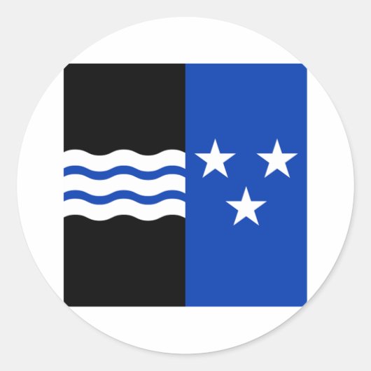 Aargau Vlag Ronde Sticker (Voorkant)