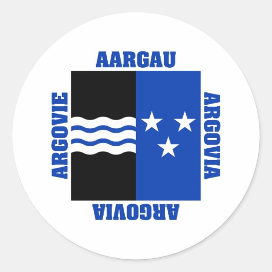 Aargau Zwitserland Kanton Vlag Ronde Sticker (Voorkant)