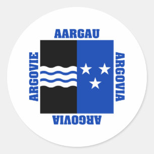 Aargau Zwitserland Kanton Vlag Ronde Sticker