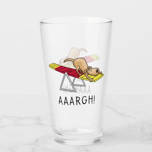 AARGH! Funny dog agility teeter Glas (Achterkant)