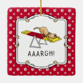 AARGH! Funny dog agility teeter Keramisch Ornament (Achterkant)
