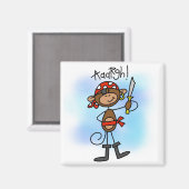 Aargh Monkey Pirate Tshirts en Gifts Magneet (Voorkant / Achterkant)