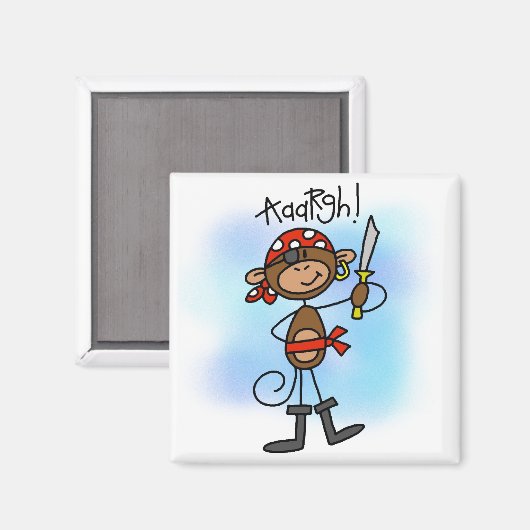 Aargh Monkey Pirate Tshirts en Gifts Magneet (Voorkant / Achterkant)