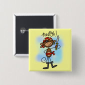 Aargh Monkey Pirate Tshirts en Gifts Vierkante Button 5,1 Cm (Voorkant /achterkant)