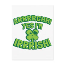 AARGHH JA, IK BEN IRISH, met een pirate SHAMROCK