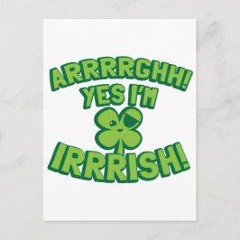 AARGHH JA, IK BEN IRISH, met een pirate SHAMROCK Briefkaart