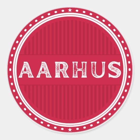 Aarhus City Pride Emblem – Danish Identity Ronde Sticker (Voorkant)