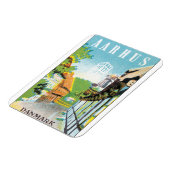 Aarhus Danmark Vintage Travel Poste Magneet (Linkerzijde)