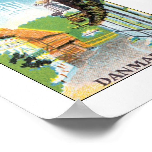 Aarhus Danmark (wit) Poster (Hoek)