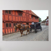 Aarhus, Denemarken, Paard en Buggy Poster (Voorkant)