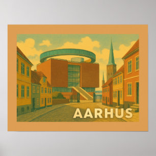 Aarhus Denemarken Stadsgezicht Poster