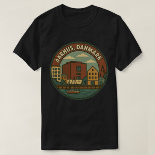Aarhus Denemarken Stadsgezicht T-shirt
