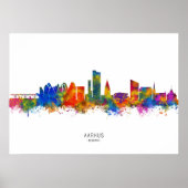 Aarhus Denmark Skyline Poster (Voorkant)