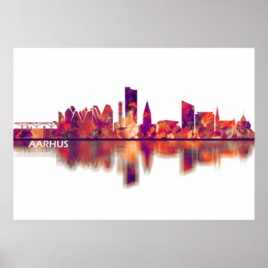Aarhus Denmark Skyline Poster (Voorkant)