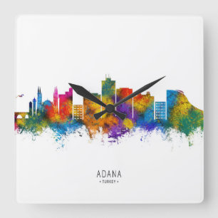 Aarhus Denmark Skyline Vierkante Klok