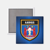 Aarhus Flag Magneet (Voorkant / Achterkant)
