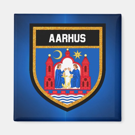 Aarhus Flag Magneet (Voorkant)