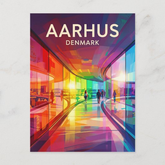 Aarhus Regenboog Panorama Denemarken Briefkaart (Voorkant)