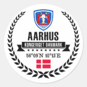 Aarhus Ronde Sticker (Voorkant)