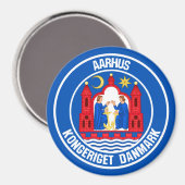 Aarhus Round Emblem Magneet (Voorkant / Achterkant)