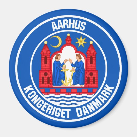 Aarhus Round Emblem Magneet (Voorkant)