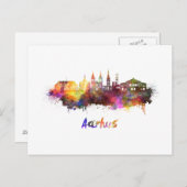 Aarhus skyline in waterverf briefkaart (Voorkant / Achterkant)