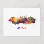Aarhus skyline in waterverf briefkaart (Voorkant)