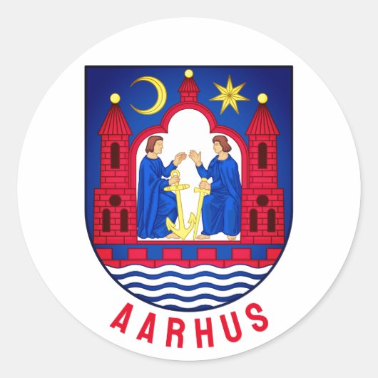 Aarhus-wapenschild - DENEMARKEN Ronde Sticker (Voorkant)